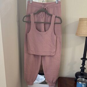 Pink Knit Tank and Jogger Set by The Drop NWT